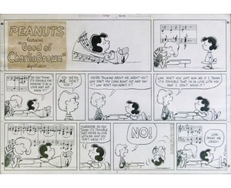 Charles M. Schulz (American 1922-2000) - Original art work/story board - Ten frame Peanuts cartoon featuring Lucy and Schroed