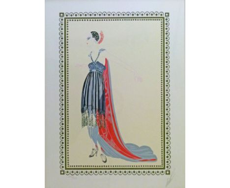 Erte (Russian/French 1892-1990) - Signed limited edition coloured lithograph - Seductress, from the six piece Vamps Folio, pu