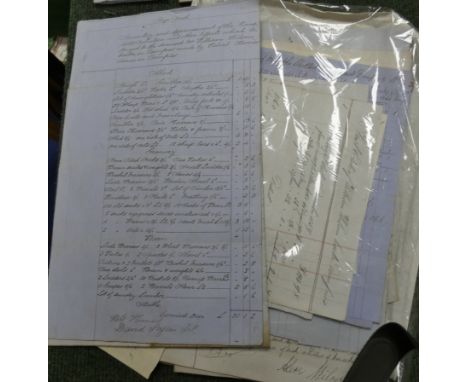 Ephemera - Dumfries.&nbsp;&nbsp;Bundle of mainly manuscript documents relating to the Estate of the Late William Wilson, Cart