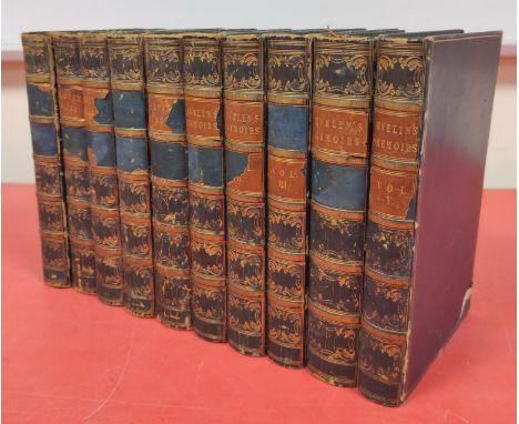 EVELYN JOHN.&nbsp;&nbsp;Memoirs, ed. by William Bray. 5 vols. Frontis &amp; fldg. &amp; other eng. plates. 1827. Uniformly bo
