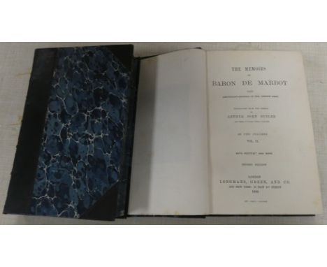 BUTLER ARTHUR J. (Trans).&nbsp;&nbsp;The Memoirs of Baron De Marbot, Late Lieutenant General in the French Army. 2 vols. Port
