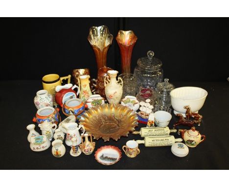 Pottery mould, together with glassware to include Carnival glass, assorted porcelain and ceramic ware. 