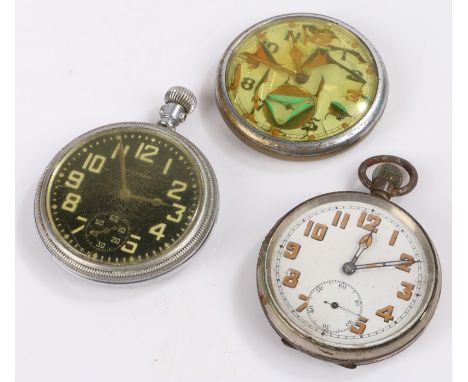 Jaeger Lecoultre military pocket watch, AF, together with two further pocket watches, (3)
