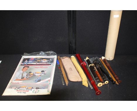 Paper Engineering Silverstone British Grand Prix 1992 folding model, collection of posters, collection of recorders and tin w