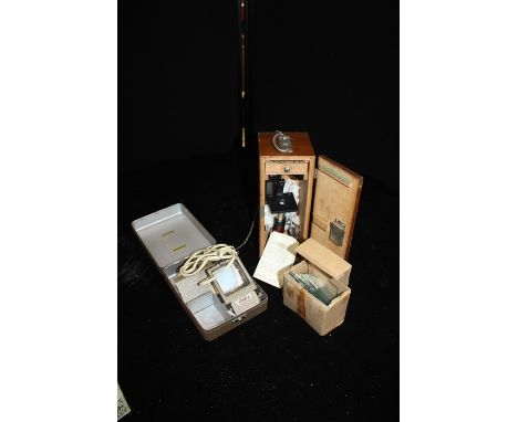 Students microscope, slides, Aldis slide viewer (3)