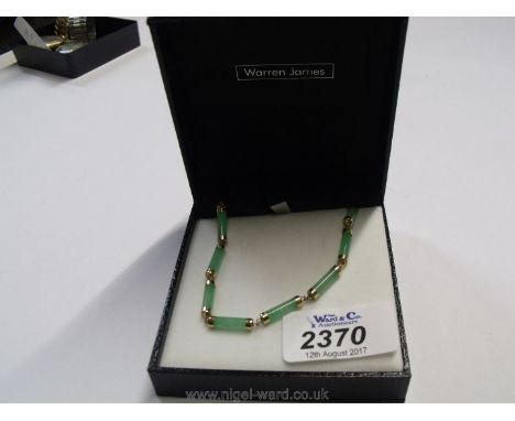A 14ct yellow gold Jade Necklace