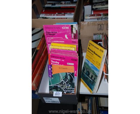 A quantity of Ordnance Survey Maps to include Tenby, St. David's, Brecon Beacons, etc