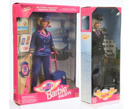Mattel Barbie Pilot dolls pair: (1) Pilot Barbie doll, 24017, 1999, Near Mint to Mint, NRFB, within Good Plus to Excellent bo