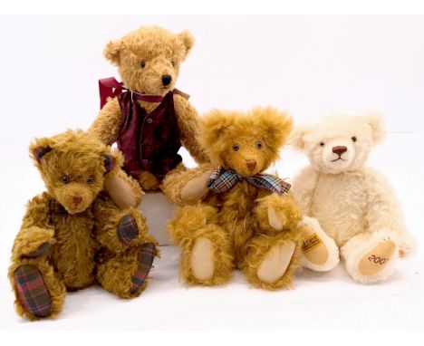 Mixed teddy bear group including: 91) Merrythought, Heirloom 2001 William bear, LE 546/2001, mohair, swing label certificate,