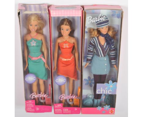 Mattel Barbie Chic x three dolls: (1) 24658, 1999, Near Mint to Mint, NRFB, within Good Plus box; (2) K8652, 2006, Near Mint 