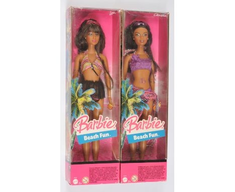 Mattel Barbie Beach Fun pair of dolls, 2005: (1) Christie, J0702; (2) Lea, J0701; Near Mint to Mint, NRFB, within Good boxes;