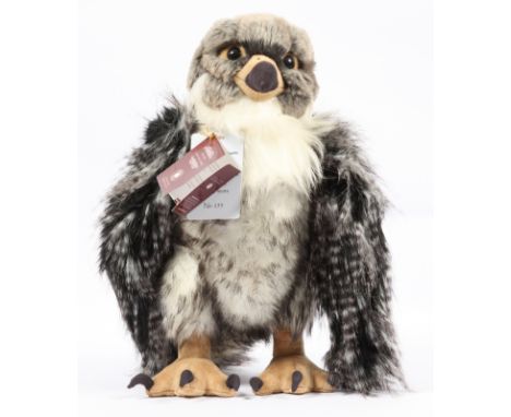 Charlie Bears Peregrine, CB 205237, LE 255/2000, from the Queen's Beasts series, grey, black and white plush, with swing labe