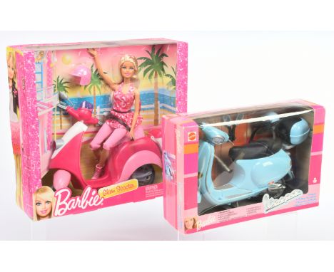 Mattel Barbie pair of Scooters: (1) Vespa Scooter, 88917, 2003, Near Mint to Mint, NRFB, within Good Plus to Excellent box; (