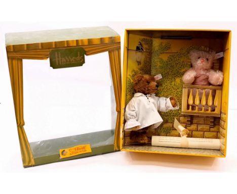 Steiff Harrods Romeo &amp; Juliet Bear Set, 1999/2000, LE 2000, white tag 653193, comprising Romeo, brown mohair, 9"/22cm and