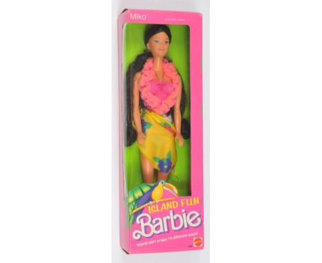 Mattel Barbie Island Fun Miko doll, 4065, 1987, Near Mint to Mint, NRFB, within Good to Good Plus box.&nbsp;