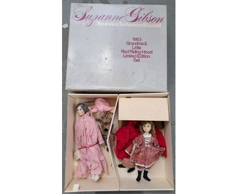 Steiff and Suzanne Gibson/Reeves International Little Red Hood set 1983, yellow tag 7982/20, Suzanne Gibson Grandmother and R
