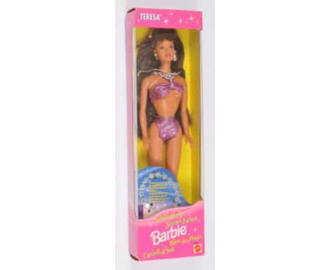 Mattel Sparkle Beach Teresa doll, 14354, 1995, Near Mint (swim suit top is dislodged), NRFB, within Good Plus to Excellent bo