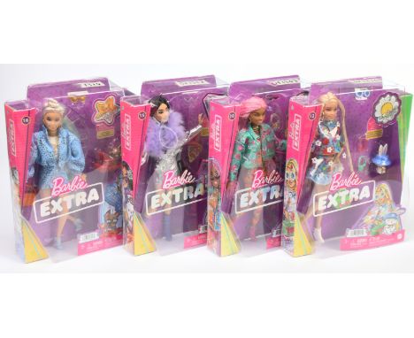 Mattel Barbie Extra dolls x four: (1) GXF09, 2020, some tape applied to base of box at rear (to mend tear to card); (2) HDJ45