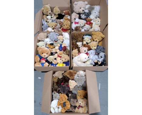 Group of plush teddy bears including: Russ, Teddy Hermann, Boyds bears, plus others Good to Excellent; (Qty).