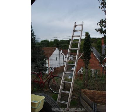 11 rung aluminium double extending ladder.