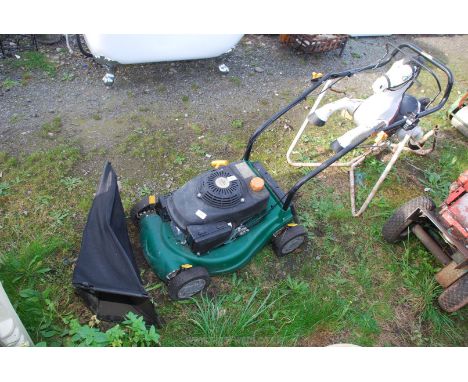 40 cm petrol mower with collection box. Engine turns and has compression, not started.