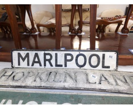 An enamel sign 'Marlpool'