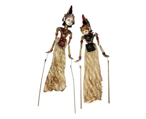 2 Indonesian stick puppets