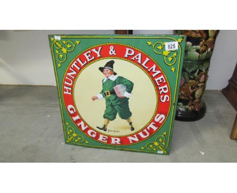 A Huntley and Palmers ginger nuts enamel sign