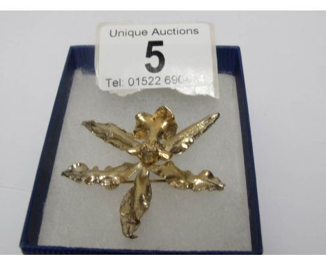 A Danish Flora Danila silver brooch, stamped sterling