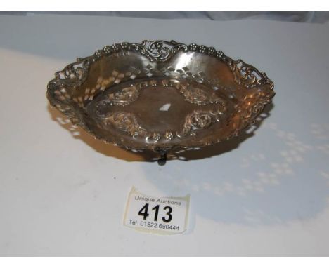 A hall marked silver sweetmeat dish