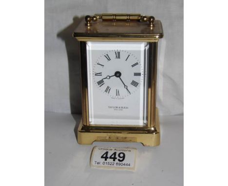 A brass carriage clock in working order