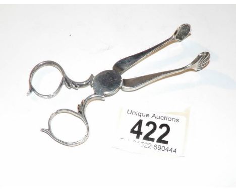 A pair of circa 1780/90 silver sugar nips