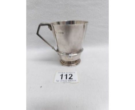 A silver christening mug with engraving, H M Birmingham 1922, approximately 120g