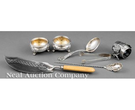 Good Group of Miscellaneous Silver, incl. George III sterling silver fish slice, London, 1799, prob. John Shekleton, bone han