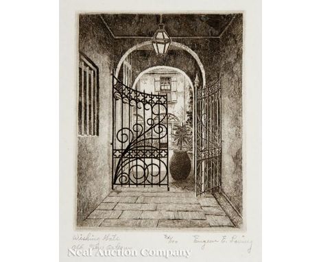 Eugene Loving (American/Louisiana, 1907-1971), "Wishing Gate, Old New Orleans", "Sunlight and Shadow, Old New Orleans", "Cast
