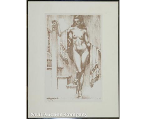 Morris Henry Hobbs (American/New Orleans, 1892-1967), "Trudie", lithograph, signed in plate (signature reversed), pencil-titl