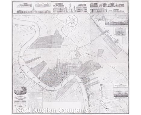 Charles F. Zimpel (Prussian/American, 1801-1879), "Topographical Map of New Orleans and its Vicinity, Embracing a distance of