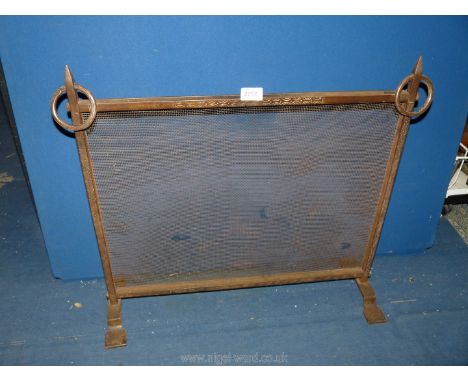 A heavy metal firescreen having mesh screen.
