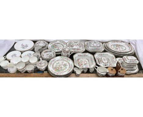 An extensive Bridgwood Indian Tree pattern part tea and dinner service together with a Wedgwood Lilac pattern part tea servic