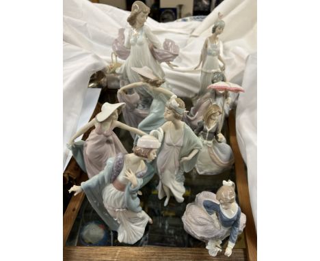 A collection of Lladro figures of Ladies and children