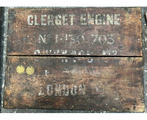 A Clerget Engine toolbox together with two Imperial Airways Ltd Tool Check tokens