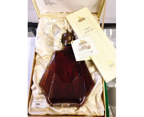 A boxed Limited Edition Hine Cognac 1991 'Mariage de Thomas Hine' 70cl in art deco style Baccarat crystal decanter - with inf