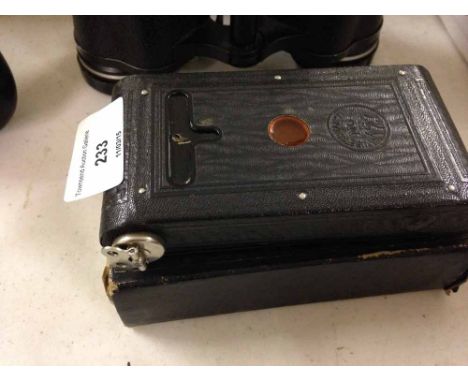 A vintage Kodak VPK Vest Pocket Model V camera with case and instructions. c1915 'Trench Camera'.  