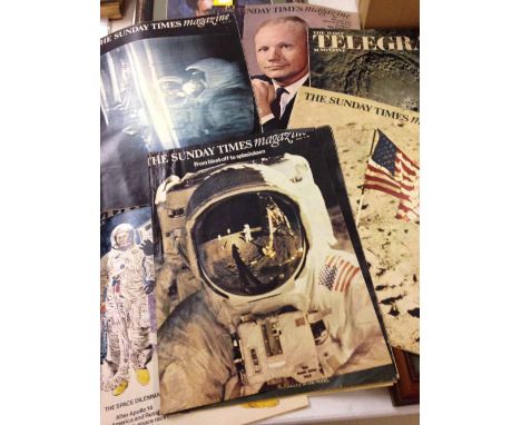 5 vintage Sunday Times and Daily Telegraph magazines 1969-71. Apollo moonlanding covers and articles.  