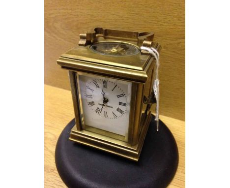 Miniature brass square carriage clock.  
