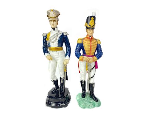 FIVE ROYAL WORCESTER THE HISTORICAL MILITARY SERIES FIGURES, comprising Officer of the 17th Light Dragoon Guards 1814, Office