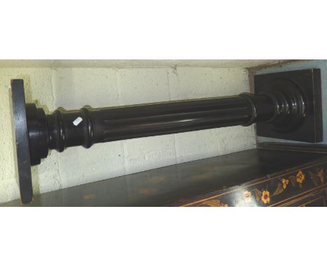 Ebonized torchere stand with fluted column