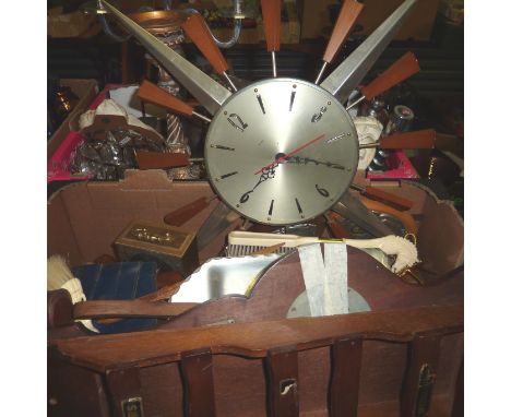 Metamec Starburst clock, modern barometer etc