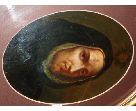 Oval gilt framed oil painting depicting portrait