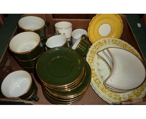 Apilco cups and saucers, 3 Wedgwood Ramekins etc